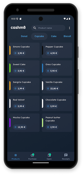 Cashm8 sovellus puhelimella